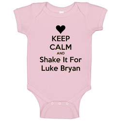 Keep Calm And Shake It For Luke Bryan Funny Music Baby One Piece