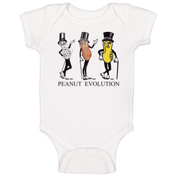 Mr Peanut Evolution Snack Mascot Baby One Piece Mr Peanut Evolution Snack Mascot Baby One Piece