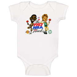 Larry Bird Magic Johnson Retro Baby One Piece Larry Bird Magic Johnson Retro Baby One Piece
