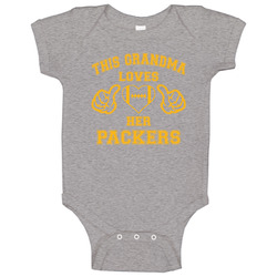 This Grandma Loves Her Packers Football T Shirt - Green Bay Team Colors Baby One Piece This Grandma Loves Her Packers Football T Shirt - Green Bay Team Colors Baby One Piece