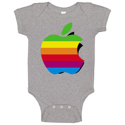 Apple Mac Symbol Rainbow Icon Baby One Piece Apple Mac Symbol Rainbow Icon Baby One Piece