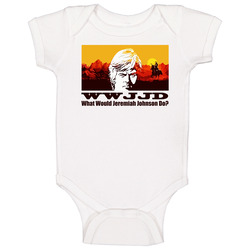 Wwjjd Jeremiah Johnson Robert Redford Movie White Baby One Piece Wwjjd Jeremiah Johnson Robert Redford Movie White Baby One Piece