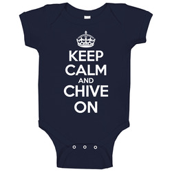 Keep Calm And Chive On Kcco Carry On Navy Blue Baby One Piece Keep Calm And Chive On Kcco Carry On Navy Blue Baby One Piece