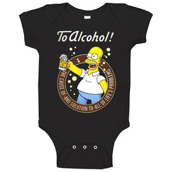 Homer Simpson Alcohol Funny Baby One Piece Homer Simpson Alcohol Funny Baby One Piece