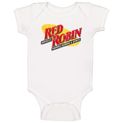 Red Robin Fast Food Restaurant Distressed Look Baby One Piece Red Robin Fast Food Restaurant Distressed Look Baby One Piece
