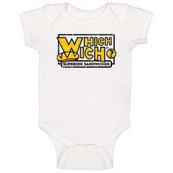 Which Wich Fast Food Restaurant Distressed Look Baby One Piece Which Wich Fast Food Restaurant Distressed Look Baby One Piece