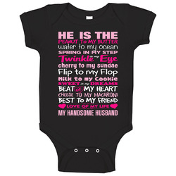 Handsome Husband (design On Back) Baby One Piece Handsome Husband (design On Back) Baby One Piece