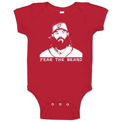 Baseball Fear The Beard Washington Jayson Werth Baby One Piece Baseball Fear The Beard Washington Jayson Werth Baby One Piece