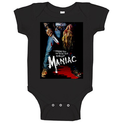 Maniac Classic Movie Brand New Black Baby One Piece