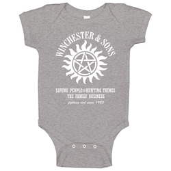 Winchester & Sons White Text Baby One Piece Winchester & Sons White Text Baby One Piece