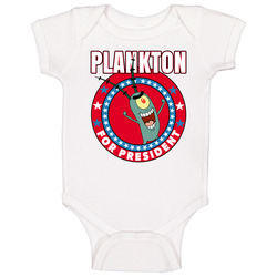 Plankton Spongebob For President Tv Show Villain Fan Baby One Piece Plankton Spongebob For President Tv Show Villain Fan Baby One Piece