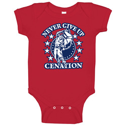 John Cena Never Give Up Cenation Wrestler Baby One Piece John Cena Never Give Up Cenation Wrestler Baby One Piece