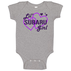 Lil Subaru Girl Ladies Heart Car Lover Baby One Piece Lil Subaru Girl Ladies Heart Car Lover Baby One Piece