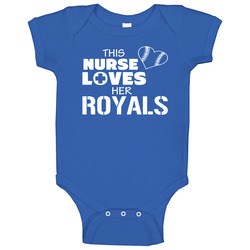 This Nurse Loves Her Royals - Kansas City Royals Team Colors Baby One Piece This Nurse Loves Her Royals - Kansas City Royals Team Colors Baby One Piece