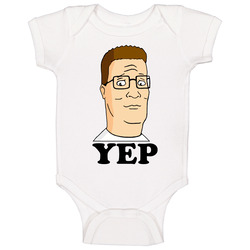 King Of The Hill Hank Yep Cartoon White Baby One Piece King Of The Hill Hank Yep Cartoon White Baby One Piece