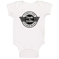 Steak N Shake Fast Food Restaurant Distressed Look Baby One Piece Steak N Shake Fast Food Restaurant Distressed Look Baby One Piece