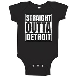 Straight Outta Detroit Michigan City Compton Parody Grunge Baby One Piece Straight Outta Detroit Michigan City Compton Parody Grunge Baby One Piece