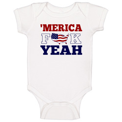 America F*ck Yeah Funny 4th Of July Baby One Piece America F*ck Yeah Funny 4th Of July Baby One Piece