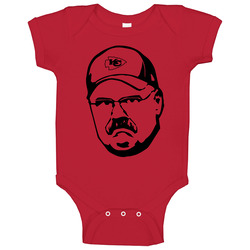 Andy Reid Kansas City Cartoon Head Baby One Piece Andy Reid Kansas City Cartoon Head Baby One Piece