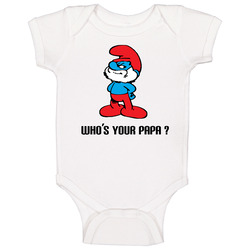 Papa Smurf Retro Smurf Cartoon Baby One Piece Papa Smurf Retro Smurf Cartoon Baby One Piece