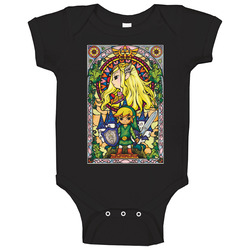 Legend Of Zelda Stain Glass Video Game Baby One Piece Legend Of Zelda Stain Glass Video Game Baby One Piece