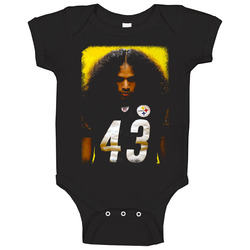 Troy Polamalu Big Hair Pittsburgh Football Strong Safety Fan Baby One Piece Troy Polamalu Big Hair Pittsburgh Football Strong Safety Fan Baby One Piece