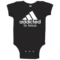 Addicted To Jesus Parody Christian Christianity Fan Baby One Piece Addicted To Jesus Parody Christian Christianity Fan Baby One Piece