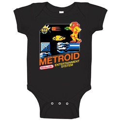 Metroid Nes Box Art Video Game Baby One Piece Metroid Nes Box Art Video Game Baby One Piece