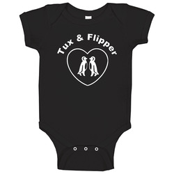 Tux And Flipper Funny Parks And Recreation Popular Tv Show Baby One Piece