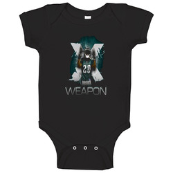 Brian Dawkins Philadelphia X Weapon Football Baby One Piece Brian Dawkins Philadelphia X Weapon Football Baby One Piece