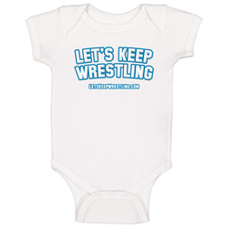 Let's Keep Wrestling - White Baby One Piece Let's Keep Wrestling - White Baby One Piece