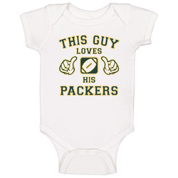 This Guy Loves His Green Bay Packers Football Baby One Piece This Guy Loves His Green Bay Packers Football Baby One Piece