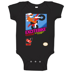 Excitebike Nintendo Retro Game Cover Baby One Piece Excitebike Nintendo Retro Game Cover Baby One Piece