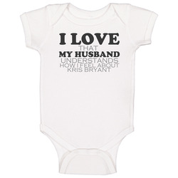 I Love My Husband Kris Bryant Chicago Funny Baseball Baby One Piece I Love My Husband Kris Bryant Chicago Funny Baseball Baby One Piece