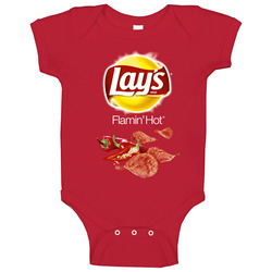 Lay's Flamin Hot Potato Chips Bag Costume Baby One Piece Lay's Flamin Hot Potato Chips Bag Costume Baby One Piece