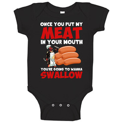 Swallow My Meat In Your Mouth Deadpool Funny Cooking Grill Chef Kitchen Bbq Baby One Piece Swallow My Meat In Your Mouth Deadpool Funny Cooking Grill Chef Kitchen Bbq Baby One Piece