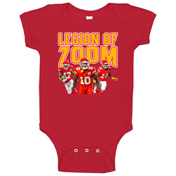 Legion Of Zoom Hill Watkins Hardman Kansas City Football Fan Baby One Piece Legion Of Zoom Hill Watkins Hardman Kansas City Football Fan Baby One Piece