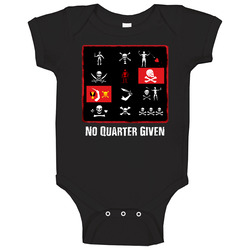 Pirate Flags No Quarter Given Black Unisex Baby One Piece Pirate Flags No Quarter Given Black Unisex Baby One Piece