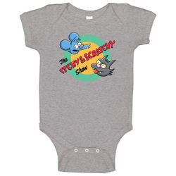 Itchy And Scratchy Show Simpsons Fan Baby One Piece Itchy And Scratchy Show Simpsons Fan Baby One Piece