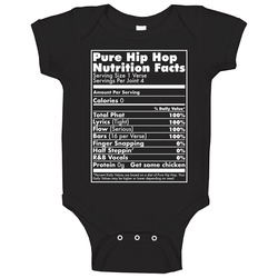 Pure Hip Hop Nutrition Facts Rap Music Fan Baby One Piece Pure Hip Hop Nutrition Facts Rap Music Fan Baby One Piece