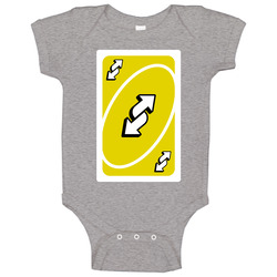Reverse Yellow Uno Card Game Fan Halloween Fancy Dress Baby One Piece Reverse Yellow Uno Card Game Fan Halloween Fancy Dress Baby One Piece