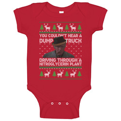 Uncle Lewis Dump Truck Christmas Vacation Ugly Knit Baby One Piece Uncle Lewis Dump Truck Christmas Vacation Ugly Knit Baby One Piece