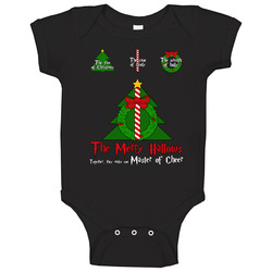 The Merry Hallows Master Of Cheer Harry Potter Christmas Deathly Hallows Parody Mashup Fan Baby One Piece The Merry Hallows Master Of Cheer Harry Potter Christmas Deathly Hallows Parody Mashup Fan Baby One Piece