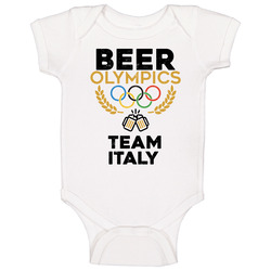 Beer Olympics Team Italy Country World Funny Drinking Baby One Piece Beer Olympics Team Italy Country World Funny Drinking Baby One Piece