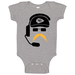Andy Reid Kansas City Moustache Fan Baby One Piece Andy Reid Kansas City Moustache Fan Baby One Piece