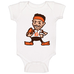 Baker Mayfield Cartoon Cleveland Football Baby One Piece Baker Mayfield Cartoon Cleveland Football Baby One Piece