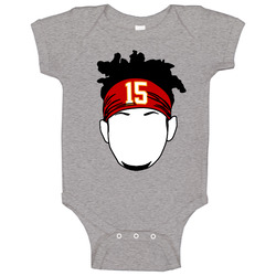Patrick Mahomes Number 15 Athlete Fan Kansas City Football Big Head Silhouette Baby One Piece Patrick Mahomes Number 15 Athlete Fan Kansas City Football Big Head Silhouette Baby One Piece
