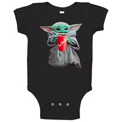 Baby Yoda The Child Mandalorian Tim Hortons Drink Baby One Piece Baby Yoda The Child Mandalorian Tim Hortons Drink Baby One Piece