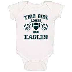 This Girl Loves Her Philadelphia Eagles Football Baby One Piece