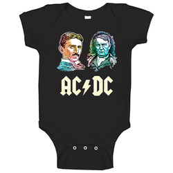 Ac Dc Color Black Baby One Piece